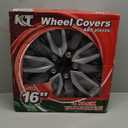 BDK (4-Pack) Premium Black/Silver Hubcaps 16" Wheel Rim Cover Hub Caps Two-Tone Style Replacement Snap On Car Truck SUV - 16 Inch Set