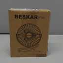 BESKAR USB Clip on Fan, Portable Small Fan with Cord Powered, 3 Speeds Strong Airflow, with Sturdy Clamp, Quiet Personal Desk Fan (Black)