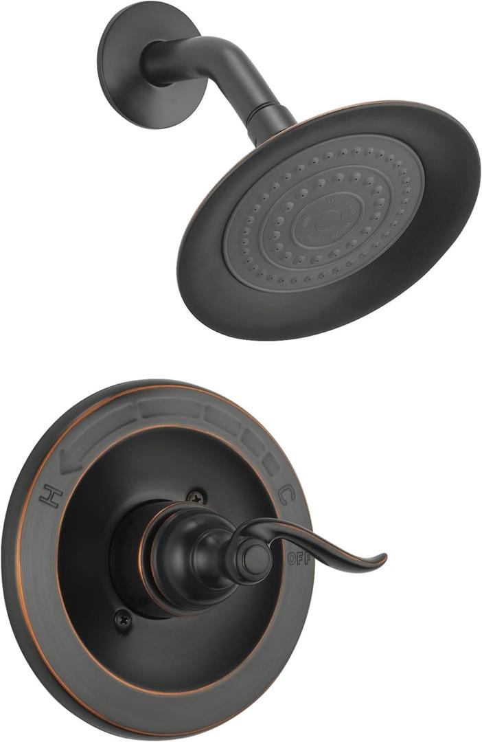 Delta Faucet Windemere Single-Function Shower Trim Kit with Single-Spray Shower Head, Oil Rubbed Bronze BT14296-OB (Valve Not Included)