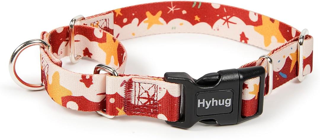 Hyhug Pets Adjustable Martingale Dog Collar with Quick Release Buckle, Colorfast, Heavy Duty, Anti-Escape, Training No Slip Puppy Collar. (Star, Extra Large)
