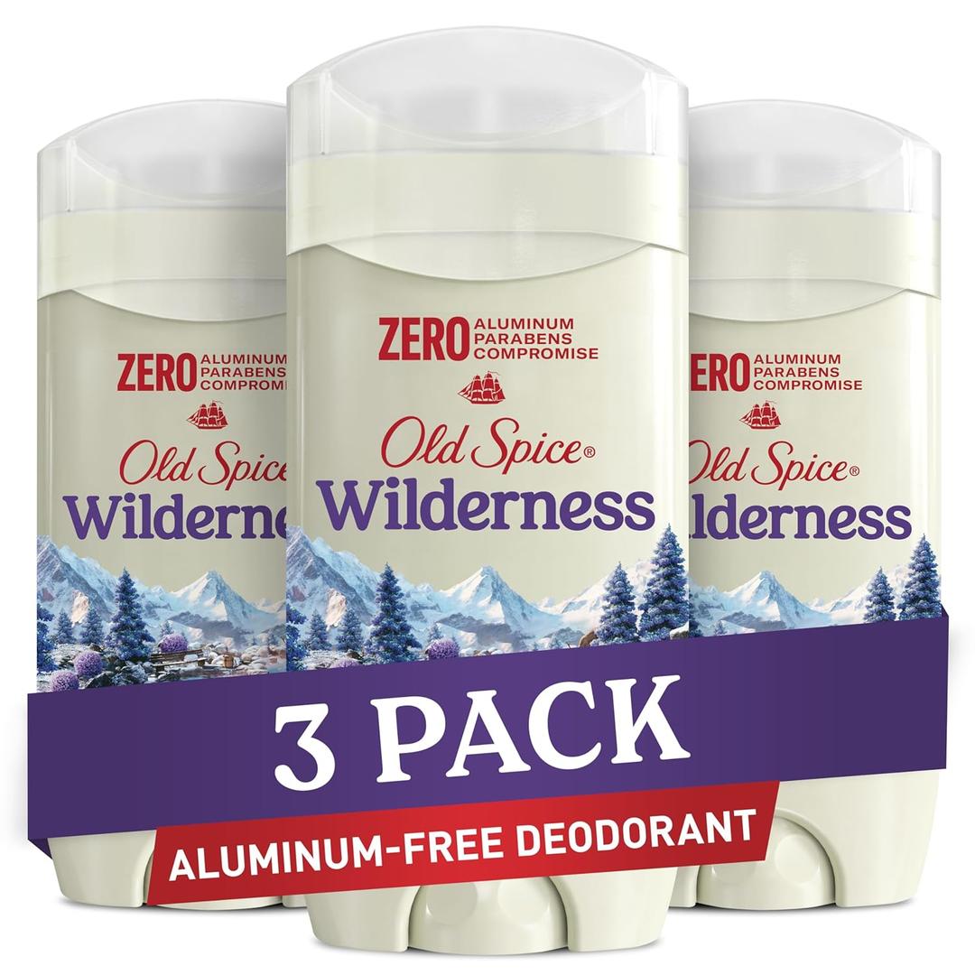 Old Spice Men's Deodorant Aluminum-Free Wilderness with Lavender, 3oz (Pack of 3)