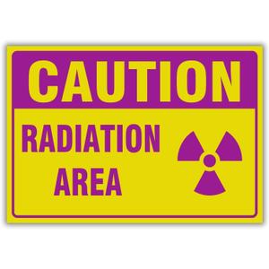 Caution - Radiation Area OSHA Sign with Symbol, 10 x 7 Inches, 120 Mil Plastic, UV Protected, Weather Resistant, Waterproof, Durable Ink, Easy To Mount