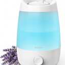 BREEZOME 2.5L Top Fill Humidifiers for Bedroom, 250ml/h Mist Output, 25hrs Humidifiers for Home, 7 Adjustable LED, Essential Oil Diffuser, 25dB Ultrasonic Humidifier for Baby and Indoor Plants, White