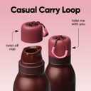 Owala FreeSip Twist Insulated Stainless Steel Water Bottle with Straw for Sports and Travel, BPA-Free, 24-oz, Black Cherry