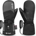 SAVIOR HEAT 3.0 Upgraded Heated Mittens for Women,7.4V 3000mAh Battery Ski Gloves,Fast Charging&Bluetooth-Controlled Electric Waterproof Touchscreen for Skiing Snowboarding (Medium)