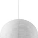 Large Rice Paper Pendant Light Kit, 23.6in White Globe Paper Lantern Lights, E26 Base, Japanese Hanging Lantern Lamp Japandi Chandelier for Dining Room Bedroom Office Living Room