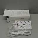 Power Strip with USB,Surge Protector Flat Plug with 8 Widely Spaced Outlets and 6 USB Ports(1 USB C), 5ft Extension Cord Wall Mountable Phone Tablet Laptop Computer Multiple Devices (White)