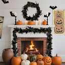 Halloween Decorations Black Spider with Maple Leaf Halloween Picks Garland for Home Party Mantle Indoor Outdoor Backdrop Wall Decor 70.87 Inch