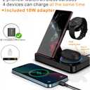 3 in 1 Charging Station for Samsung Android: Wireless Phone and Watch Charger for Galaxy S26 Ultra/S25 Ultra/S24/S23/Z Fold, Wireless Charger Stand for Galaxy Watch 9/8/7/6/5 Earbuds 4/3/Pro (Black)