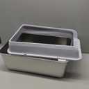 Premium Stainless Steel Open Top Cat Litter Box Sturdy Metal Litter Tray for High Peeing Cats L