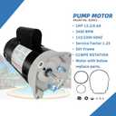 B2853 1 HP, Replaces Century AO Smith Pool Pump Motors,115/230V, 3450 RPM, 13.20/6.6A, 56Y Frame 1.25 Service Factor, Compatible with Pentair Superflo Sta-Rite Whisperflo Jandy Square Flange, LEUNGOO