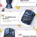Enlision Boys Tie Kids Necktie with Pocket Square Set Ties for Boy Formal Neck Strap Youth Tie for Kids Party School (Blue)