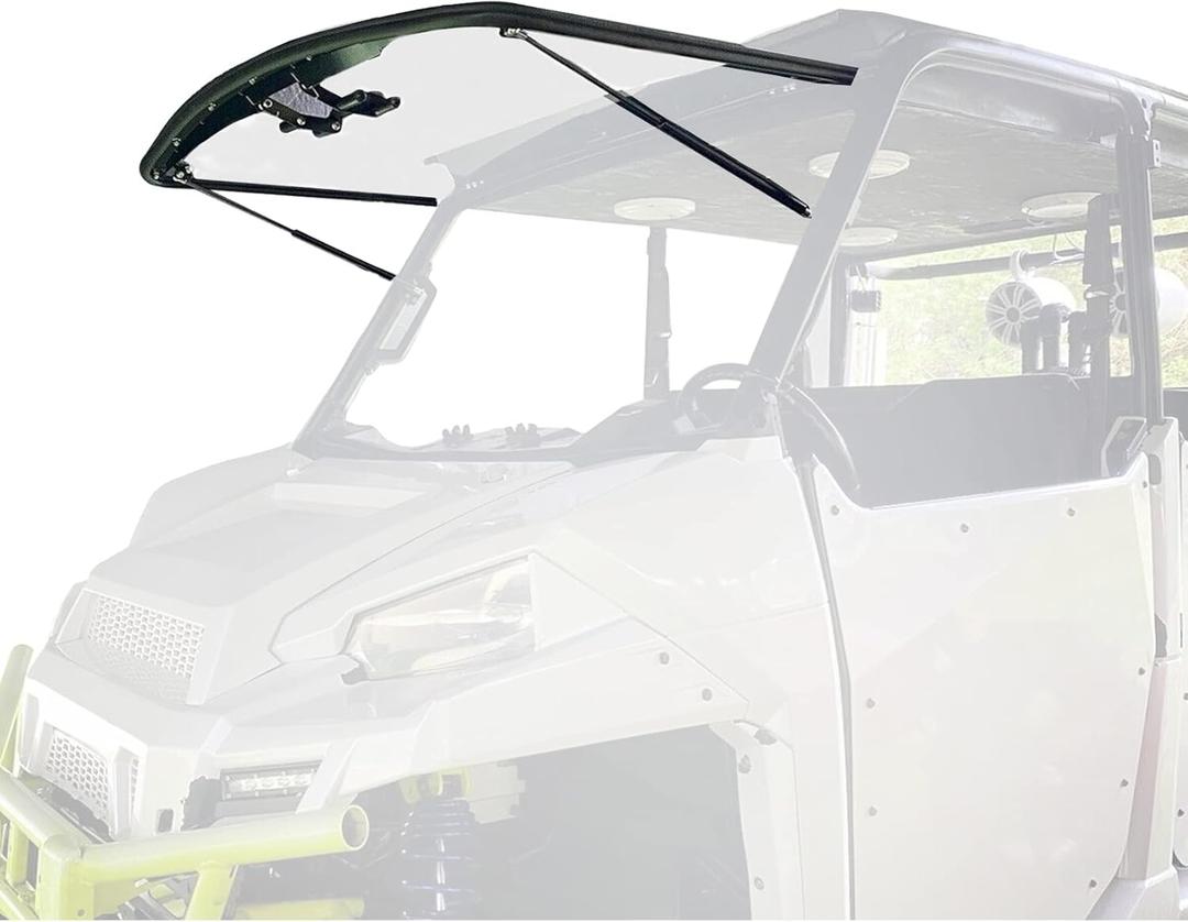 1/4" 3 in 1 Flip Windshield Replacement for 2013-2019 Polaris Ranger XP 900/XP 900 Crew,Full, Half, or Vented Positions Scratch Resistant Clear