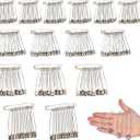 Crafare 180 Pack 2.16-3.34 inch Large Safety Pins Bulk 4 Assorted Sizes of Rust-Resistant Nickel Plated Steel Sharp Edge for Clothes, Sewing, Arts & Craft