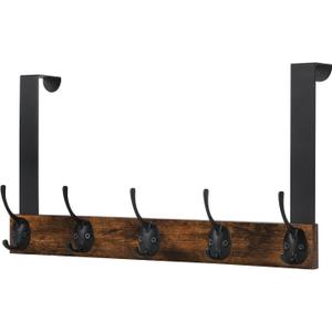 YINMIT Over The Door Hooks, Wooden Door Hanger, Door Hanger Hook, Over The Door Towel Rack, Door Coat Hanger, Door Coat Rack, Door Hooks for Hanging Towels, Clothes, Hats (1 Tier-A Style)