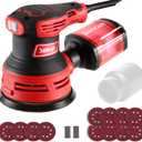 5" Electric Random Orbital Sander, 6 Variable Speeds Power Palm Sander with Vacuum Dust Collector for Hand Woodworking, Refinish Furniture