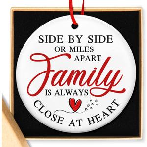 TEEZWONDER Family Christmas Ornament Gifts for Women Men - Ceramic Christmas Ornaments 2025 for Tree Decorations for Mom Dad Grandma Grandpa, Sister Brother Gift Ideas for Xmas