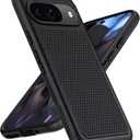 FNTCASE for Google Pixel 9 Case: Pixel 9 Pro Dual Layer Protective Cell Phone Cover with Non Slip Textured Back - Shockproof Rugged Military Protection Bumper Tough, Black