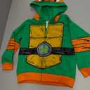Nickelodeon Teenage Mutant Ninja Turtles Michelangelo Boys Zip Up Hooded Sweatshirt for Big Kids, Size:4