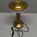 JHPGEOE Cordless Metal Desk Lamp, Touch Sensor Control LED Table Lamp, 3 Color Stepless Dimmable Battery Powered Lamp for Living Room, Dorm, Home Office (Gold)