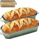 Bread Pan Cast Iron Loaf Pan with Lid Bread Loaf Pan 13x5 Inch Enameled Cast Iron Sourdough Bread Pan,AquaGreen