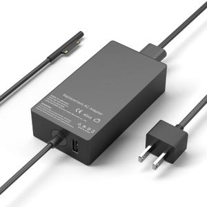 YBRUZRUB 65W Surface Pro Charger Compatible with Microsoft Surface Laptop 2 3, Surface Pro X 11 10 9 8 7 6 5 4 3, Surface Go 2 Go 3, Surface Book 1 2 Microsoft Surface Charger Power Supply Adapter