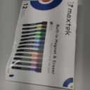 maxtek Magnetic Whiteboard Markers - 12 Count Colorful Fine Tip Dry Erase Markers with Eraser for Kids, Low Odor Thin Markers for Calendar Boards