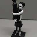 Bomb Hugger Girl Statue Sculpture, Resin Art Craft Anti-war Sculpture Desk Decoration Home Decor Living Room Bookshelf Collection Ornament