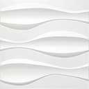 Art3d 19.7" x 19.7" (Pack Of 12) Wall Panel Wave, White