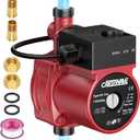 CrestWave Hot Water Recirculating Pump, 125W 115V Automatic Circulation Pump for Water Heater, Dual Control Modes for Domestic Hot Water Recirculating System