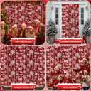 Moukeren 4 Pack Winter Foil Fringe Curtains 3.3 X 6.6 ft Winter Snowflake Foil Curtain Backdrop Wonderland Backdrop Streamers Photobooth Props for Christmas Holiday Party Decor (Blue,Tree)(Red,Snow)