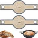 Sourdough Silicone Bread Sling - Non-Stick & Easy Clean Silicone Bread Mat for Dutch Oven. Reusable With Extra Long Handles Silicone Bread baking Supplies tools accessories (Gray 2)