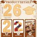 SiliFine 3 Pcs 26 Letter Graduation Cap Charcuterie Boards 11.8'' Wooden 2026 Graduation Fillable Letters Box Reusable Alphabet Food Serving Tray Platter for Candy Graduate Party Decoration Gifts