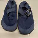 XIHALOOK Womens Walking Shoes Wide Toe Barefoot Shoes Zero Drop Minimalist Loafer with Adjustable Strap Slip on Clogs (Navy) 9 wide