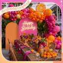 2 Set Pink and Orange Party Arch Backdrop Cover 7.2ft, 6ft Spandex Fitted Arch Covers Round Top Chiara Arches Backdrop Cover for Tequila Sunset Party Bridal Shower Decoration