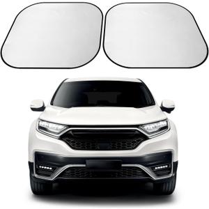 ARANA Car Windshield Sun Shade 2 Piece240T Thickened Front Window Sunshades Blocking 99% UV & Heat2025 Upgrade Sun Visor Keeps Car CoolUniversal Fit for Sedan, SUV, Truck, Medium 31"x28"