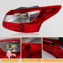 Right Tail Lights Assembly Fit for 2012 2013 2014 Ford Focus 4-Door Sedan,Taillamp Rear Brake Tail lamp Passenger Side Red Lens with Bulb Replace for FO2819151