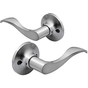 Berlin Modisch Dummy Lever Door Handle Pack of Two for Closets with a Satin Nickel Finish, Single Side, Non-Turning Pull Only Classic Series