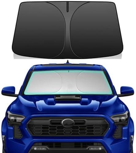 Windshield Sun Shade for Toyota Tacoma 2016-2025 Foldable Car Front Window Sunshade Accessories 240 T Sun Visor Protector Reflective Cover Block UV Rays & Sun Heat