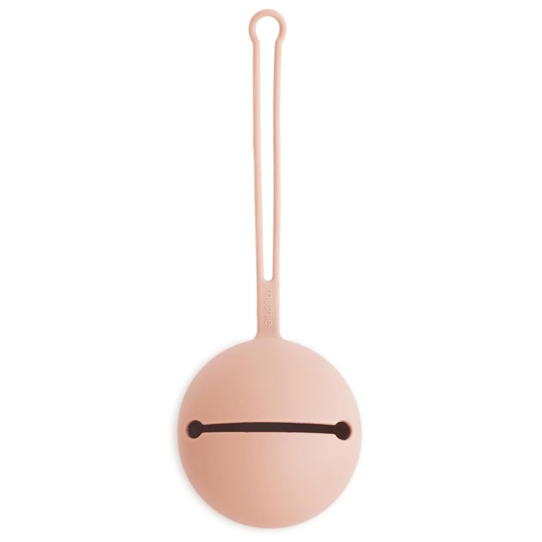 mushie Silicone Pacifier Holder Case (Blush) mushie Silicone Pacifier Holder Case (Blush)