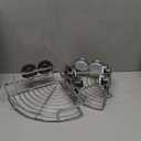 LEVERLOC 2 Pack Powerful Suction Cup Corner Shower Caddy, Stainless Steel Rustproof Shower Shelf with Hooks, Drill-Free Wall Mounted Bathroom Organizer, Large Capacity Removable Suction Basket, Silver