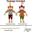 Scarecrow Decorations, 2 Pack Fall Stuffed Scarecrow for Autumn, 100CM Outdoor Harvest Decoration for Thanksgiving Halloween Decors for Yard Garden Home School, Porch Decor for Outside, Red