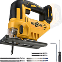ELECMAPS 750W Cordless Jigsaw Power Saw 2700 SPM, Multi Tool Heads Included, For Wood Metal PVC Cutting, DIY Home Improvement & Professional Use, Compatible with Dewalt 20V Batteries (Tool Only)