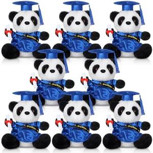 Sotiff 8 Pcs 8'' Graduation Plush Panda Bear Gift 2025 Stuffed Animals with Bachelor Gown Plush Cute Bear Graduation Congrats Grad Present for Grad Ceremony(Royal Blue)