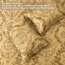 WONGS BEDDING Gold Comforter Set Queen Size, Damask Texture Design 7 Pieces Bed in a Bag Microfiber Comforter Bedding Sets -1 Comforter, 1 Flat Sheet, 1 Fitted Sheet, 2 Pillow Shams, 2 Pillowcases