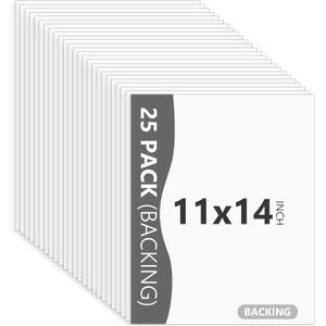 Somime 25 Pack Backing Boards Only - 11x14 Uncut White Mats Matboards, Acid Free Backerboards for Art Prints, Ideal for Photos/Pictures/Prints/Frames/Arts