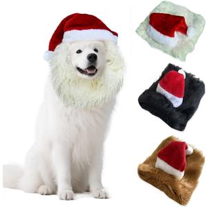 Dog Costume Lion Mane Funny Reindeer Moose Dog Costume for Halloween & Christmas Photoshoot Entertainment (White) Size S