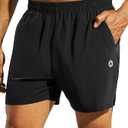 Nepest Men's 5’’ Athletic Running Shorts with Pockets, Lightweight Quick Dry Gym Workout Training No Liner Shorts, Size M