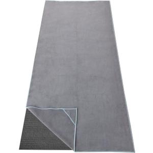 Hot Yoga Towel, Non-Slip Thicker Hot Yoga Mat Towel with Corner Pockets, 25"x72", Microfiber Sweat Absorbent, Perfect for Hot Yoga, Bikram, Pilates and Yoga Mats (Grey, 72x25 inches)
