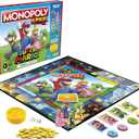 Monopoly Junior Super Mario Edition Board Game, Fun Kids' Ages 5 and Up, Explore The Mushroom Kingdom as Mario, Peach, Yoshi, or Luigi (Amazon Exclusive)